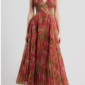 Hutch Vibrant Pink and Green Maxi Dress